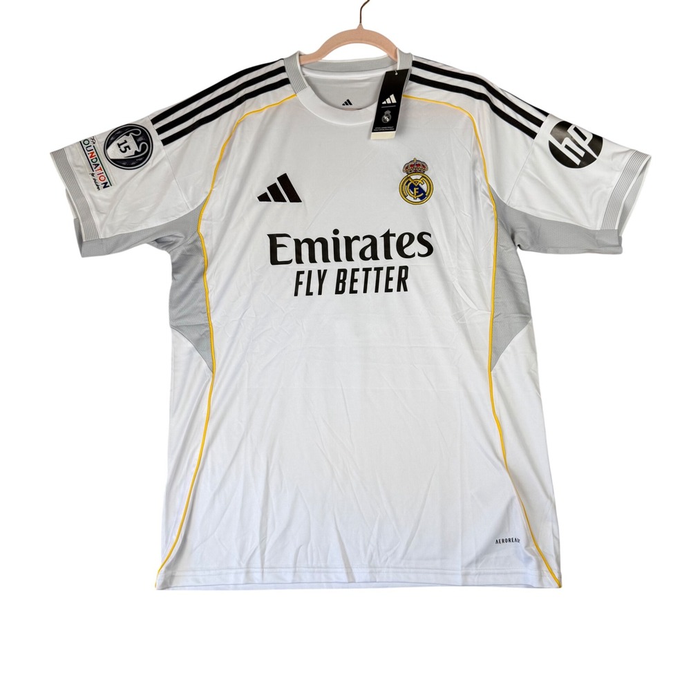 Adidas Real Madrid 2024-25 Mbappe 9 Home Jersey White Slim Fit XL NWT P95985